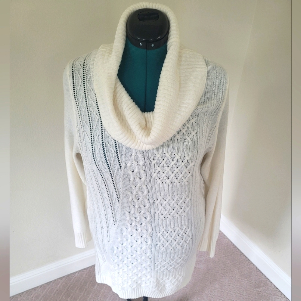 a.n.a. long sleeve knit loose turtleneck sweater